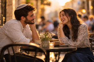 בחור בדייט רואה רק אותה